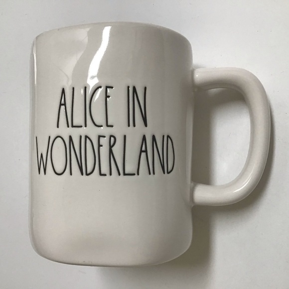 NEW Rae Dunn Artisan Disney Alice In Wonderland Mug Double Sided Alice Sitting - Picture 3 of 14